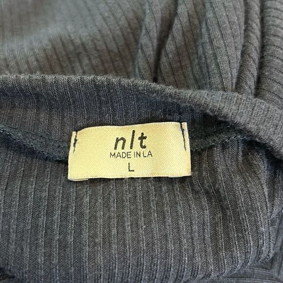 #480 n/t navy blue short sleeve ruffle hem dress size large - Picture 12 of 13